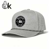 Gorra de Béisbol de 5 Paneles con Cordón, Bordado Personalizado, Impermeable, con Orificios Perforados, para Deportes y Golf
