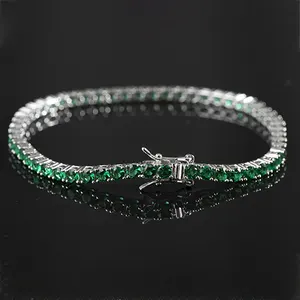 Vendita calda 925 in argento Sterling gioielli braccialetto di fascino di alta qualità di tendenza zircone bracciale Tennis di lusso per le donne