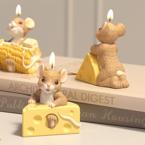 قالب سيليكون DM1185 على شكل شمعة حيوان كرتوني ثلاثي الأبعاد، قالب خبز كيك الموس على شكل فأر وجبن لطيف يمكنك صنعه بنفسك لتزيين المنزل - Product Image 6