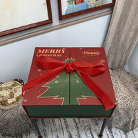Cajas de Regalo de Cartón Rígido Laminado Magnético de Doble Puerta, Personalizadas y de Lujo, para Joyería, Cosméticos, Velas, Carteras, Marcos de Fotos, Regalos de Navidad