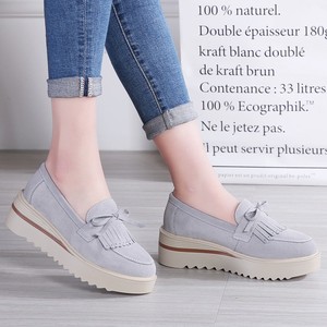 Chaussures décontractées à semelle épaisse pour femme, grandes tailles, bout rond, avec nœud à pampilles, chaussures plates tendance pour femme - Product Image 4