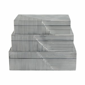 Decorative Striped Storage Boxes with Lid for Home Decor <b>Console</b> <b>Table</b> Jewelry Bedroom Use - Product Image 6