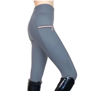Culotte d'équitation taille haute avec fermeture à glissière antibactérienne respirante à séchage rapide deux poches cargo latérales - Product Image 1