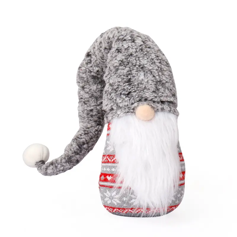 Crafts yixin 2021 novo chapéu longo de malha estilo Papai Noel decoração de boneca sem rosto de Natal