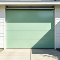 Porte de garage sectionnelle antivol à isolation thermique avec ouverture par tirage, design minimaliste pour usage domestique et commercial