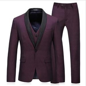 3 piezas <span class=keywords><strong>vino</strong></span> <span class=keywords><strong>rojo</strong></span> hombres Jogging Suites abrigo de un solo pecho <span class=keywords><strong>trajes</strong></span> <span class=keywords><strong>para</strong></span> hombres formales hombres <span class=keywords><strong>trajes</strong></span> de negocios - Product Image 6
