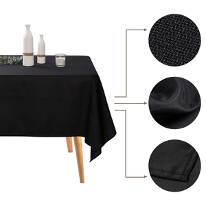 High Quality Black Rectangular Polyester Wedding <b>Tablecloth</b> Luxury Banquet Wedding Event Decorative Woven Technique Disposable - Product Image 2
