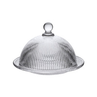 Plateau à dessert en verre transparent en forme de cœur, petite taille, style français moderne minimaliste, pour bonbons, snacks/biscuits, assiette à salade avec couvercle