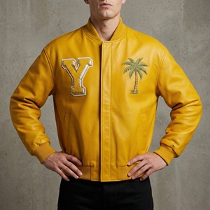 Men 100% Leather Bomber Coats and <strong>Jackets</strong> High Quality Varsity <strong>Jacket</strong> Custom Lightweight <strong>Smart</strong> Embroidered <strong>Jacket</strong> for Wholesale - Product Image 3