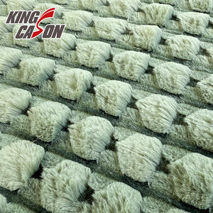 โรงงานคิงเคสัน ผ้าขนกระต่ายลายกระดองเต่าสีเขียวและสีน้ำตาล ผลิตจากเส้นใยโพลีเอสเตอร์ <span class=keywords><strong>100</strong></span>% แบบแจ็คการ์ด สำหรับตัดเย็บเสื้อผ้า - Product Image 2