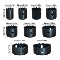 Jeu de 17 forets multifonctionnels Van Lonzo 19-127 mm en acier au carbone avec queue hexagonale pour cloisons sèches/panneaux de bois, boîte en plastique, pour perçage de trous dans le bois