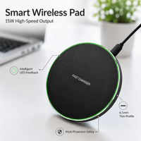 Chargeur sans fil magnétique de bureau ultra-fin 3 en 1 15W avec LED pour smartphones compatibles