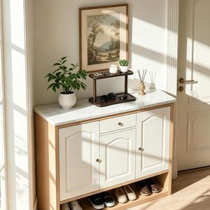 Étagère de rangement en bois à deux niveaux pour cosmétiques, bijoux, organiseur de bureau, présentoir à maquillage - Product Image 4