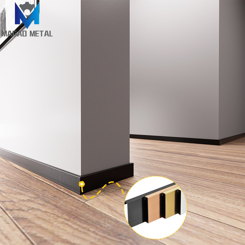 Современное украшение интерьера, плинтус из нержавеющей стали, металлический плинтус для пола дома