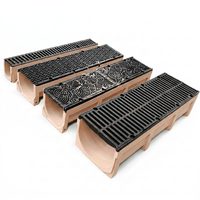 Gouttière linéaire en béton polymère pour la gestion des eaux de surface dans les zones industrielles avec grille en fonte ductile D400
