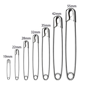 ステンレス製ニッケルメッキ銀色金属製大型安全ピン - Product Image 6