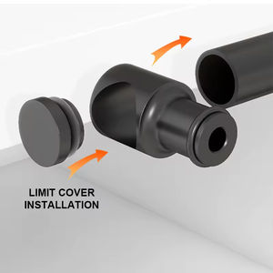 سلم مكتبة متحرك قابل للتمدد من كينميد، طقم سلم منزلق للرفوف مصنوع من الفولاذ والخشب مع فرامل - Product Image 6