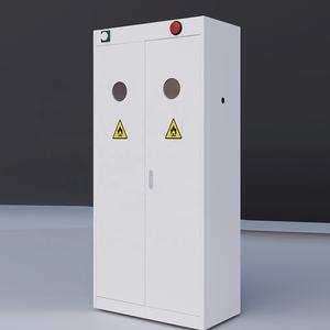 Armoire à bouteilles de gaz en acier à chaîne <span class=keywords><strong>fixe</strong></span> interne de style industriel, ignifuge et sécurisée, avec alarme, pour deux bouteilles inflammables - Product Image 4