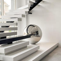 Boule de regard en acier inoxydable de luxe grande décoration de sol jardin paysage extérieur fontaine boule maison ornement étanche poli