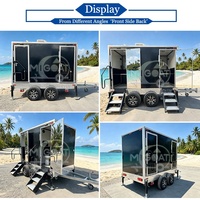 Remorque WC portable commerciale à 2 postes, noire, double essieu, avec lavabo et urinoir, pour la location événementielle, rentabilité élevée