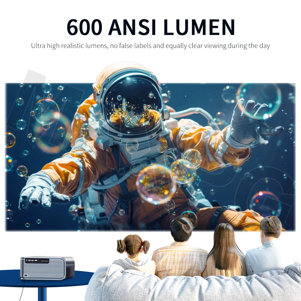 600 ANSI Lumen proyector portátil 4K Smart home video led Android proyector