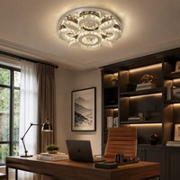 Plafonnier LED moderne personnalisé en cristal, luminaires ronds en acier inoxydable pour chambre à coucher, salle à manger, salon