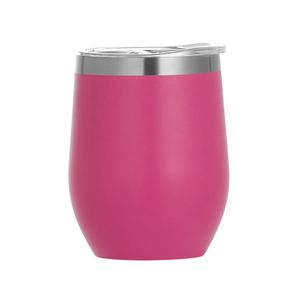 Gobelet isotherme en acier inoxydable 304 à double paroi, revêtement poudré personnalisé, 12 oz, forme coquille d'œuf, pour vin, thé ou café - Product Image 1