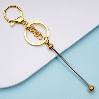 Porte-clés en métal multicolores à personnaliser en gros, avec mousqueton peint par pulvérisation et broche à bille pour la fabrication de stylos à perles DIY