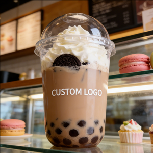 Gobelet à thé au lait Boba en plastique à paroi simple personnalisé de 15 oz, 90 mm, transparent, pour les boutiques de thé au lait - Product Image 5