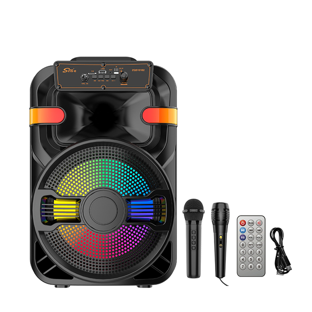 ZQS10102 10 Inch Box BT Speaker Portable Blue Tooth Speaker Outdoor Party Speaker With Led Light