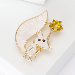 Broche de Zorro con Estrella de Cristal, Pin de Moda para Mujer, Joyería de Aleación, Accesorio de Regalo - Product Image 5