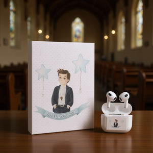 Coffret Cadeau Religieux Élégant pour Garçons : Livre de Prières et Écouteurs (2 pièces) - Réf. 9788412749816 - Product Image 3