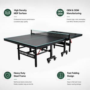Tavolo <span class=keywords><strong>da</strong></span> <span class=keywords><strong>Ping</strong></span> <span class=keywords><strong>Pong</strong></span> Professionale Pieghevole per Interni, Modello MAIGEDUN LX-26S(18), Piano in Acciaio <span class=keywords><strong>da</strong></span> 18mm, 96kg - Product Image 1