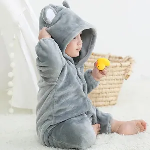 Unisex-Babystrampler Winterwärmer schwarz und weiß Panda-Einteiliger Schlafanzug für 0-3 Jahre gestrickt mit Reißverschluss