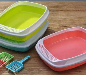 Großhandel Kunststoff Halbgeschlossene Offene Extra Große Robuste Katzentoilette mit Schaufel Katzen-Haustierzubehör - Product Image 5