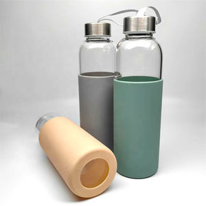 Bouteilles à jus en verre réutilisables écologiques, très vendues sur <span class=keywords><strong>Amazon</strong></span>, avec couvercle en acier inoxydable - Product Image 4