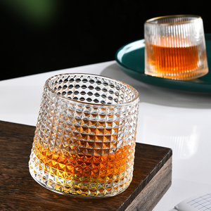 Gobelet de luxe vintage 180ml 280ml nervuré roulant <span class=keywords><strong>whisky</strong></span> vin verre à liqueur Style américain verre de cristal de haute qualité réutilisable - Product Image 4