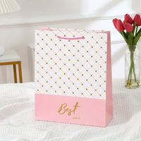 Sac cadeau en papier ivoire pailleté premium avec bandes étoilées imprimées, sac en papier pour cadeaux, bonbons, bijoux, emballage cosmétique
