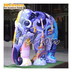 Scultura in Resina di Elefante Colorato a Grandezza Naturale per Arte <span class=keywords><strong>Pop</strong></span>, Modello 3D Angelo, per Giardino e Spazi Esterni - Product Image 3