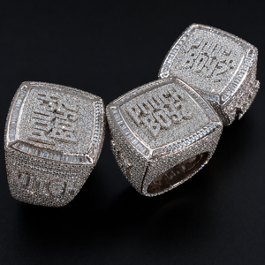 Custom Name Block Iced Out Hip Hop <strong>Ring</strong> S925 Sterling <strong>Silver</strong> with Gold Plating Moissanite <strong>Ring</strong> Chunky Rapper <strong>Statement</strong> <strong>Ring</strong> - Product Image 2