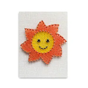 Wholesales home decoration hand-made MDF board the sun shaped design string art