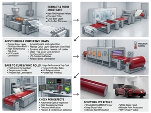 Película Protectora de Pintura Autoadhesiva de TPU Hidrofóbica de Vanguardia, con Cambio de Color y Autoreparación, para Carrocería de Automóvil, Protección UV/Infrarrojos, 70,000m - Product Image 4