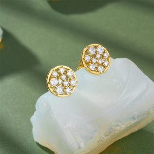 CANNER Minimalist 925 <b>Sterling</b> <b>Silver</b> <b>Stud</b> <b>Earrings</b> Multi Stone Irregular Circular Setting Zircon Round <b>Stud</b> <b>Earrings</b> for Women - Product Image 2