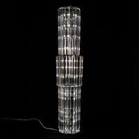 Lampadaire LED en forme de pilier de cristal pour décoration d'allée de mariage, éclairage jaune télécommandé, toile de fond pour événements