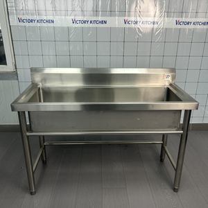 Fregadero de acero inoxidable comercial de un solo cuenco grande VICTORY para restaurantes, supermercados, suministro de fabricación de cocina - Product Image 1