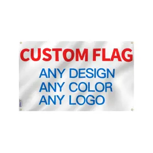 2024 khuyến mại vải kỹ thuật số giá rẻ thăng hoa thương mại quảng cáo Polyester cotton in tùy chỉnh cờ hai mặt với logo