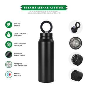 Bình nước thể thao 24 oz, bình nước thép không gỉ 750ml, bình giữ nhiệt chân không, cốc giữ nhiệt, bình nước có giá đỡ điện thoại từ tính - Product Image 2