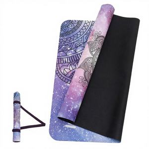Tapis de <span class=keywords><strong>yoga</strong></span> transfrontalier ultra-fin antidérapant portable pliable professionnel à motifs géométriques en suède polaire absorbant la transpiration pour femmes - Product Image 1