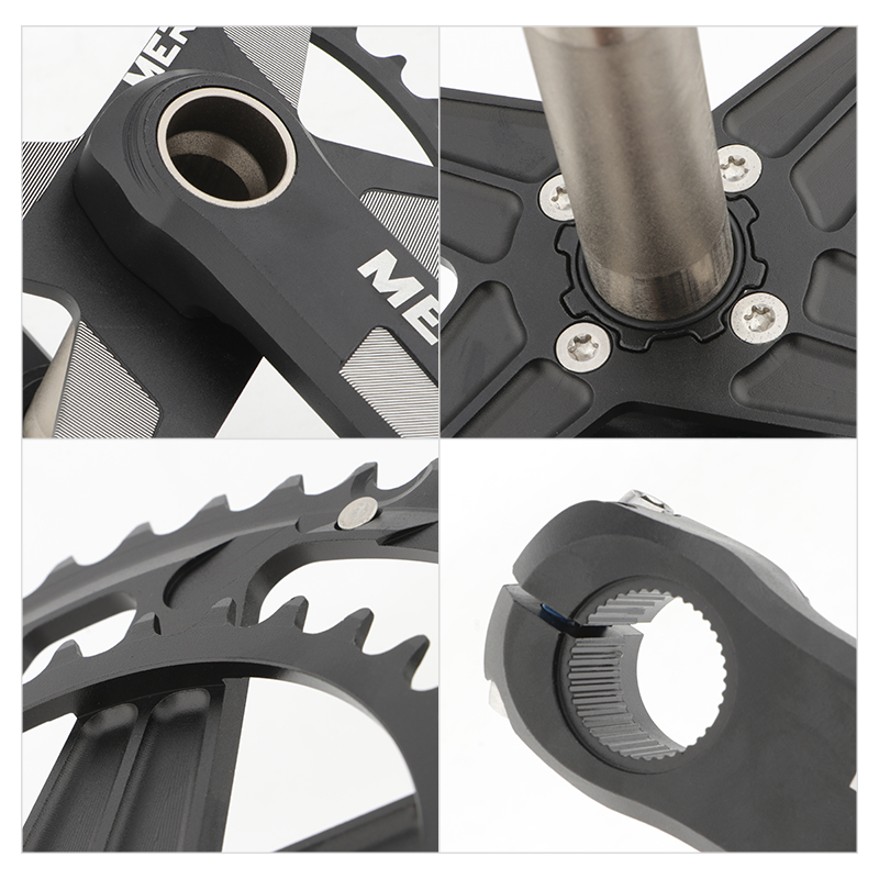Pédalier Vélo Route/montagne – Alliage Aluminium Noir – Jeu De Manivelles