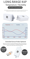 Sonde de température ultra-basse à haute température BLE 5.0 K6PT100-2 -100 ℃   à 200 ℃ , ±0.3 ℃   Précision pour la surveillance des GNL, des congélateurs et des sécheuses